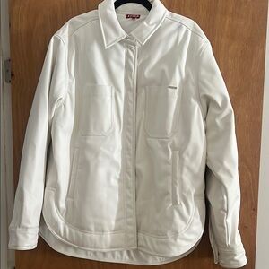 STAUD Faux Leather Overshirt